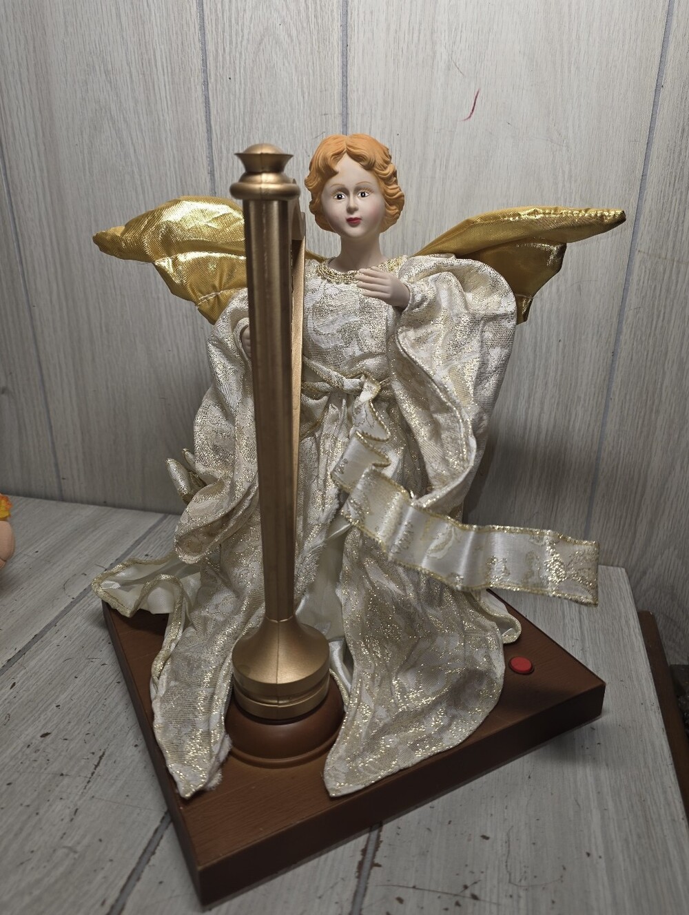 Vtg 1995 Gemmy Animated Angel At Her Harp Christmas Music Motion Holiday Festive